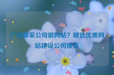 廣州哪家公司做網(wǎng)站？精選優(yōu)質(zhì)網(wǎng)站建設(shè)公司推薦