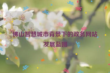 佛山智慧城市背景下的政務(wù)網(wǎng)站發(fā)展藍圖