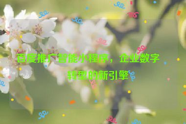 百度推廣智能小程序，企業(yè)數(shù)字化轉(zhuǎn)型的新引擎