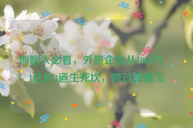 創(chuàng)始人必看，外貿(mào)企業(yè)從1000萬(wàn)到1億的3道生死坎，跨過即騰飛！