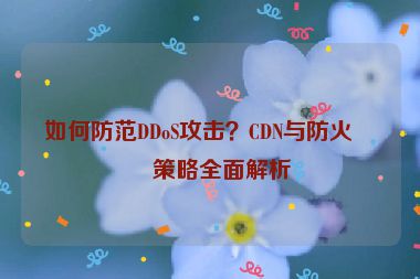 如何防范DDoS攻擊？CDN與防火墻策略全面解析