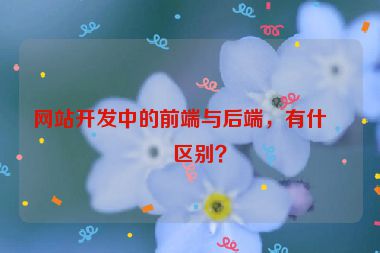 網(wǎng)站開發(fā)中的前端與后端，有什么區(qū)別？