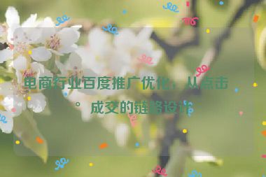 電商行業(yè)百度推廣優(yōu)化，從點(diǎn)擊到成交的鏈路設(shè)計(jì)