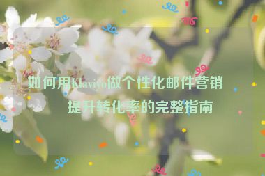 如何用Klaviyo做個性化郵件營銷，提升轉(zhuǎn)化率的完整指南