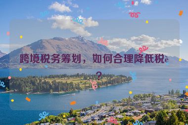 跨境稅務籌劃，如何合理降低稅負？