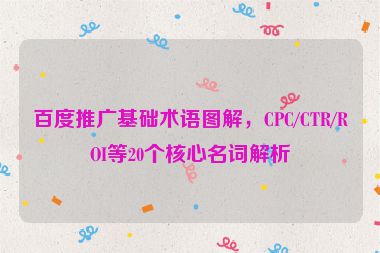 百度推廣基礎(chǔ)術(shù)語圖解，CPC/CTR/ROI等20個核心名詞解析