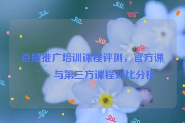 百度推廣培訓(xùn)課程評(píng)測(cè)，官方課程與第三方課程對(duì)比分析