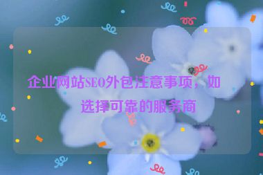 企業(yè)網(wǎng)站SEO外包注意事項，如何選擇可靠的服務(wù)商