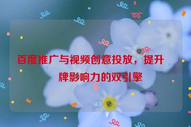 百度推廣與視頻創(chuàng)意投放，提升品牌影響力的雙引擎