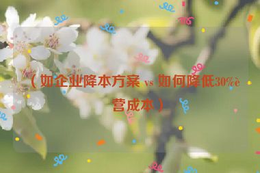（如企業(yè)降本方案 vs 如何降低30%運營成本）