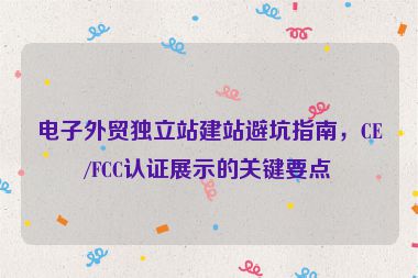 電子外貿獨立站建站避坑指南，CE/FCC認證展示的關鍵要點