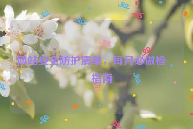 網(wǎng)站安全防護(hù)清單，每月必做檢查指南
