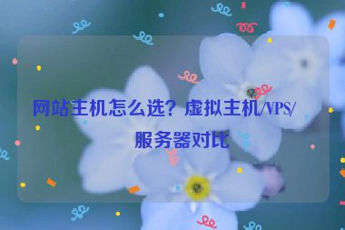 網(wǎng)站主機怎么選？虛擬主機/VPS/云服務(wù)器對比