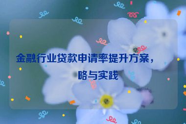 金融行業(yè)貸款申請(qǐng)率提升方案，策略與實(shí)踐