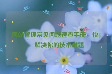 網(wǎng)站管理常見(jiàn)問(wèn)題速查手冊(cè)，快速解決你的技術(shù)難題