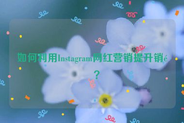 如何利用Instagram網(wǎng)紅營(yíng)銷提升銷量？