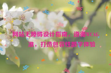 網站無障礙設計指南，遵循WCAG標準，打造包容性數字體驗