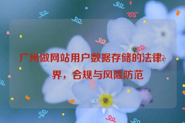廣州做網(wǎng)站用戶數(shù)據(jù)存儲的法律邊界，合規(guī)與風(fēng)險防范