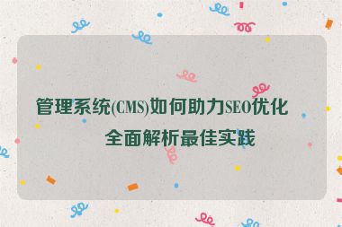 管理系統(tǒng)(CMS)如何助力SEO優(yōu)化？全面解析最佳實(shí)踐