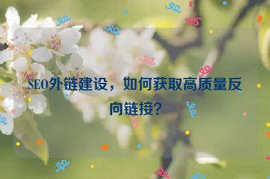 SEO外鏈建設(shè)，如何獲取高質(zhì)量反向鏈接？