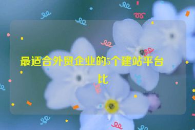 最適合外貿(mào)企業(yè)的5個建站平臺對比
