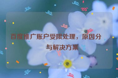 百度推廣賬戶受限處理，原因分析與解決方案