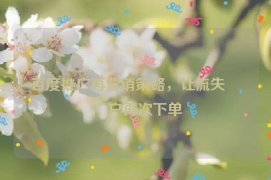 百度推廣再營銷策略，讓流失用戶再次下單