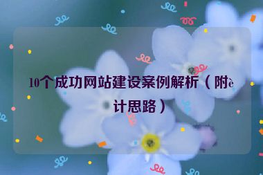 10個成功網(wǎng)站建設案例解析（附設計思路）