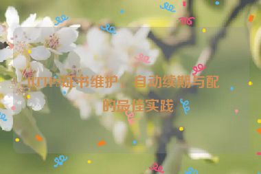 HTTPS證書維護，自動續(xù)期與配置的最佳實踐