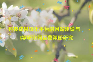 科技成果轉(zhuǎn)化平臺的網(wǎng)站建設(shè)與產(chǎn)學(xué)研協(xié)同運營策略研究