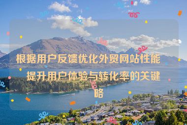 根據(jù)用戶反饋優(yōu)化外貿(mào)網(wǎng)站性能，提升用戶體驗與轉(zhuǎn)化率的關(guān)鍵策略