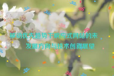 移動優(yōu)先趨勢下響應(yīng)式網(wǎng)站的未來發(fā)展方向與技術(shù)創(chuàng)新展望