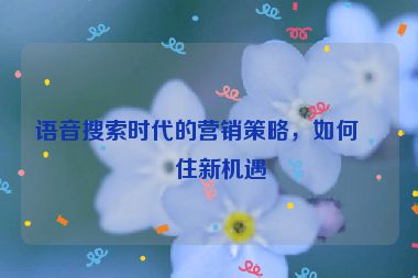 語音搜索時(shí)代的營銷策略，如何抓住新機(jī)遇