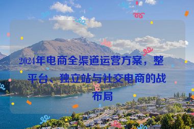 2024年電商全渠道運營方案，整合平臺、獨立站與社交電商的戰(zhàn)略布局