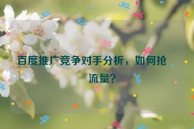 百度推廣競(jìng)爭(zhēng)對(duì)手分析，如何搶占流量？