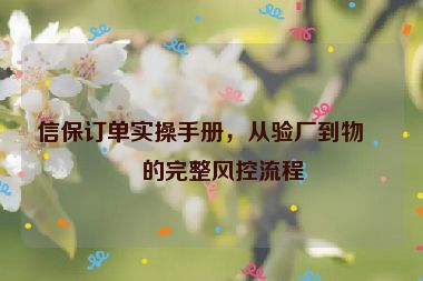 信保訂單實(shí)操手冊(cè)，從驗(yàn)廠到物流的完整風(fēng)控流程