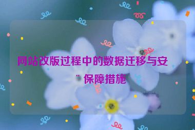 網(wǎng)站改版過程中的數(shù)據(jù)遷移與安全保障措施