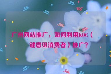 廣州網(wǎng)站推廣，如何利用KOC（關鍵意見消費者）推廣？