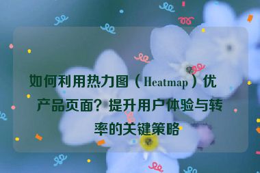 如何利用熱力圖（Heatmap）優(yōu)化產(chǎn)品頁面？提升用戶體驗(yàn)與轉(zhuǎn)化率的關(guān)鍵策略