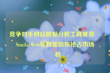 競爭對手網(wǎng)站數(shù)據(jù)分析工具推薦，SimilarWeb等利器助你搶占市場先機(jī)