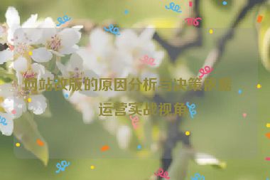 網(wǎng)站改版的原因分析與決策依據(jù)，運(yùn)營實(shí)戰(zhàn)視角