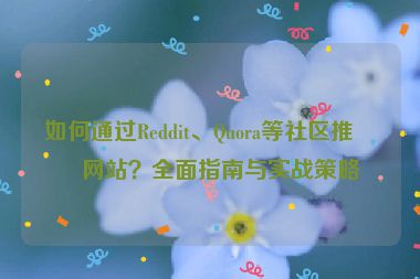 如何通過Reddit、Quora等社區(qū)推廣網(wǎng)站？全面指南與實(shí)戰(zhàn)策略