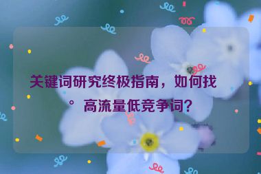 關(guān)鍵詞研究終極指南，如何找到高流量低競爭詞？