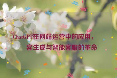 ChatGPT在網(wǎng)站運(yùn)營中的應(yīng)用，內(nèi)容生成與智能客服的革命