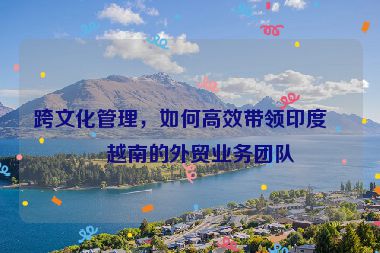 跨文化管理，如何高效帶領(lǐng)印度、越南的外貿(mào)業(yè)務(wù)團(tuán)隊(duì)