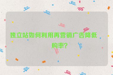 獨(dú)立站如何利用再營銷廣告降低棄購率？