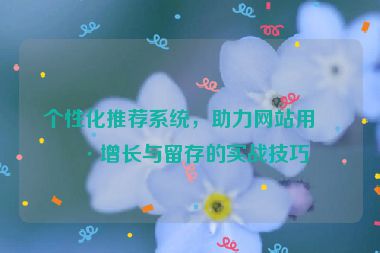 個(gè)性化推薦系統(tǒng)，助力網(wǎng)站用戶增長(zhǎng)與留存的實(shí)戰(zhàn)技巧