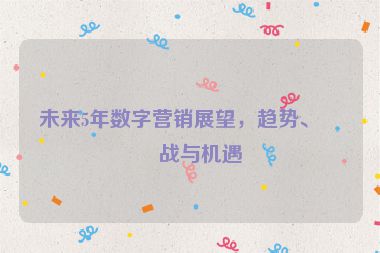 未來5年數(shù)字營銷展望，趨勢、挑戰(zhàn)與機(jī)遇