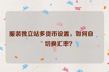 服裝獨(dú)立站多貨幣設(shè)置，如何自動切換匯率？
