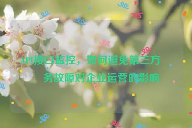 API接口監(jiān)控，如何避免第三方服務(wù)故障對企業(yè)運(yùn)營的影響